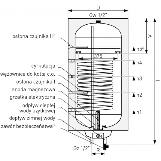 GALMET NEPTUN 2 KOMBI Wym.wisz węż SGW(S) 80L Lewy -zdjęcie numer 2