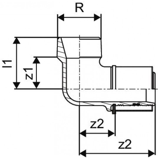 UPONOR Kolano GZ zaprasowywane 40x5/4" -zdjęcie numer 2