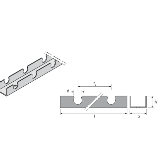 UPONOR Szyna mocująca FIX 14mm 2,5mb -zdjęcie numer 1