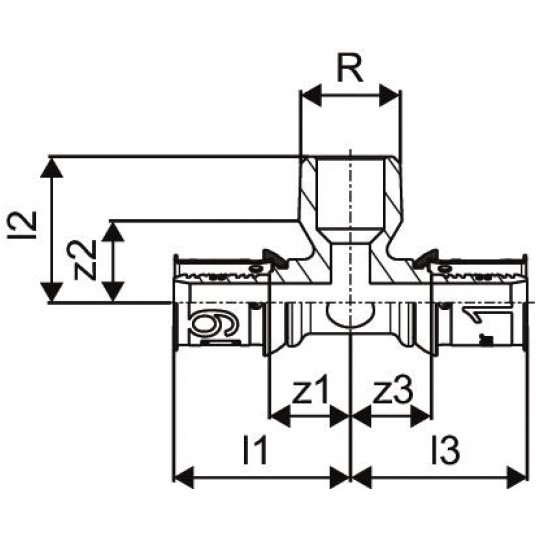 UPONOR Trójnik 16x1/2"x16 GZ PLUS zaprasowywany -zdjęcie numer 2