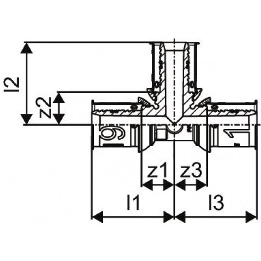 UPONOR Trójnik 16x16x16 PLUS PPSU S-Press -zdjęcie numer 2