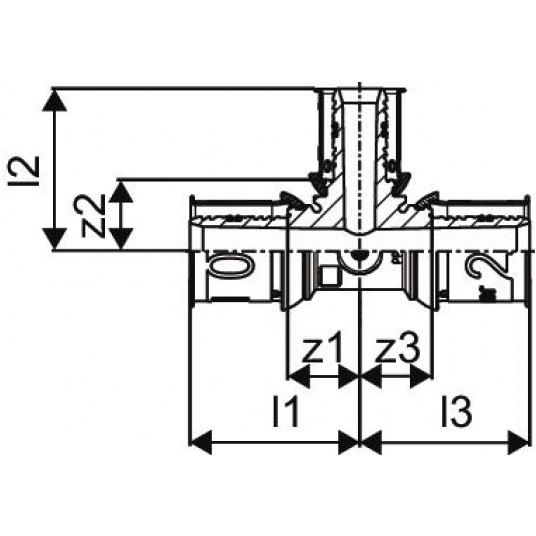 UPONOR Trójnik 16x20x16 PLUS PPSU S-Press -zdjęcie numer 2