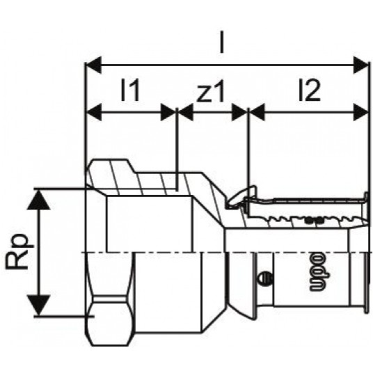 UPONOR Złączka GW 16x1/2 PLUS S-Press -zdjęcie numer 2