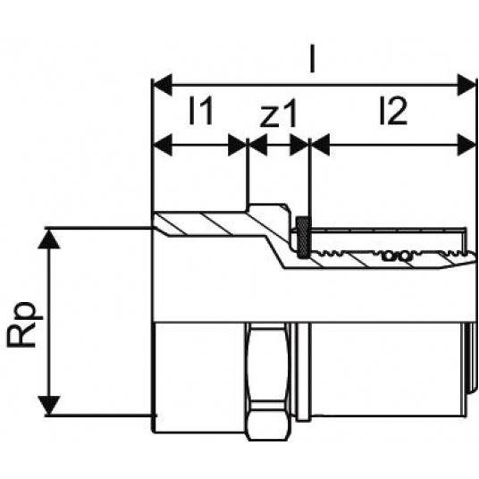 UPONOR Złączka GW 40x5/4" PLUS S-Press -zdjęcie numer 2