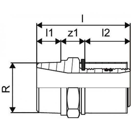 UPONOR Złączka GZ 40x5/4" PLUS S-Press -zdjęcie numer 2