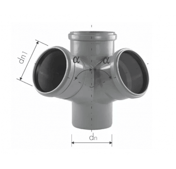 Czwórnik 2pł. kanal. wew. 67/110x110x110