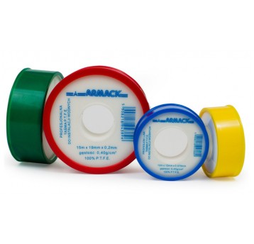 Taśma teflonowa gaz 12mmx12mx0,1mm żółta