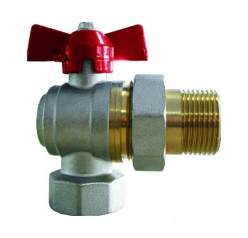 Zawór kulowy Goshe 1" kąt ze śrubunkiem