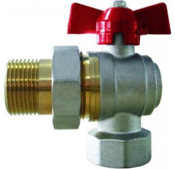 Zawór kulowy Goshe 3/4" motyl kątowy ze śrub